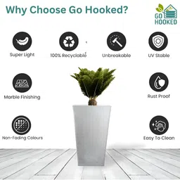 Go Hooked White Textured Planters With Tray image 5