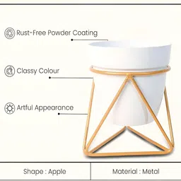 VoiDrop White & Gold Table Planters WithStand image 3
