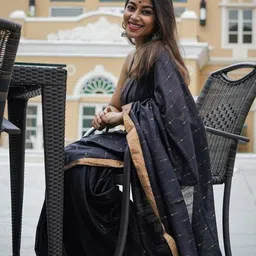 VILLE FASHION Woven Design Zari Kota Saree-image-92