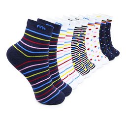 NESKA MODA Kids Pack Of 5 Striped Ankle-Length Socks-image-6