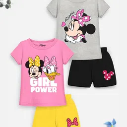 Disney By Miss and Chief Girls Printed T-shirt with Shorts-image-46