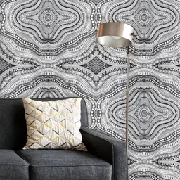 ArtzFolio Printed UV-Resistant Anti-Bacterial Ethnic Geometric Abstraction Peel & Stick Wallpaper-image-4