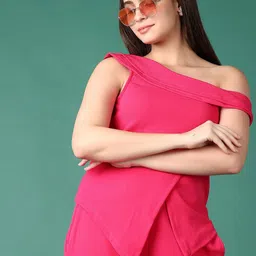 LIMEROAD Women One Shoulder Cotton Top-image-2