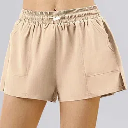 HRX by Hrithik Roshan Women Solid Mid-Rise Above Knee Length Shorts-image-30