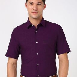 Peter England Men Spread Collar Solid Cotton Formal Shirt-image-86