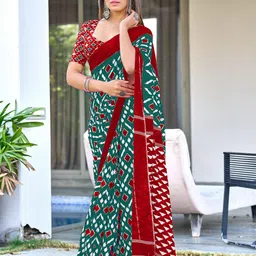 Pandadi Saree Women Ikat Geometric Printed Sarees-picture-56