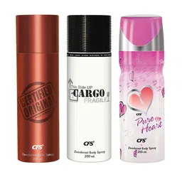CFS Cargo Fragile Certified Original Pure Heart Set Of3 Last Longer Deodorants-200ml Each-1