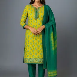 Silakaari Floral Printed Pure Cotton Unstitched Dress Material-picture-47