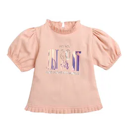 Tiny Girl Print Puff Sleeve Top-image-55