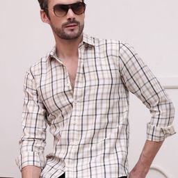 Indian Needle Men Classic Tartan Checks Opaque Checked Casual Shirt-image-31