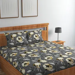 CHHILAKIYA Multicoloured Floral 210 TC King Bedsheet with 2 Pillow Covers-image-50