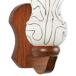 Somil Premium Designer Glass Wall / Night Lamp Elegant & Stylish Dcor Accent for Modern Interiors, color- Black, White, Size:- 18.5 X 24.5 X 28.5 CM-image-64
