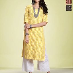 Moda Rapido Women Ethnic Motifs Printed Thread Work Floral Crepe Kurta-image-87