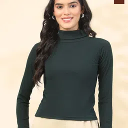 Tulsattva Women Pack Of 2 Solid High Neck Cotton Tops-image-95