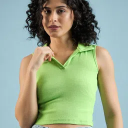 DressBerry Striped Cotton Tank Crop Top-image-22