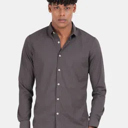 Blu MNKY Men Solid Smart Slim Fit Long Sleeve Shirt-image-22