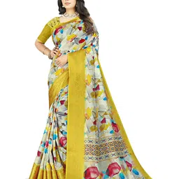 J 6 DESIGNER Zari Silk Blend Block Print Saree-picture-12