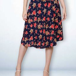 Jinfo Printed Knee Length Flared Skirt With Attached Shorts-image-90