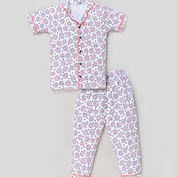 THE TORN Kids Conversational Printed Lapel Collar Pure Cotton Night Suit-picture-11