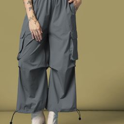CHKOKKO Women Baggy Parachute Cargo Track Pants-image-87