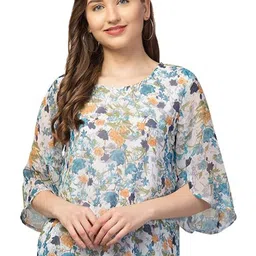 My Swag Floral Print Studded Georgette Top-picture-0