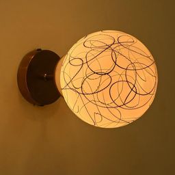 1ST TIME Black & White Printed Glass Spherical Shaped Wall Lamp-picture-36