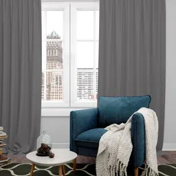 Parda Online Grey 2 Pieces Black Out Door Curtains-24
