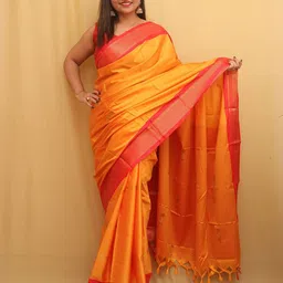 A S CREATION Ethnic Motifs Woven Design Zari Pure Silk Kanjeevaram Saree-image-56