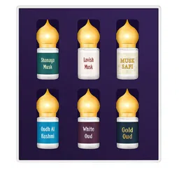 BinAwf Set Of 6 Musk & Oud Long Lasting Attar - 6ml Each image 2