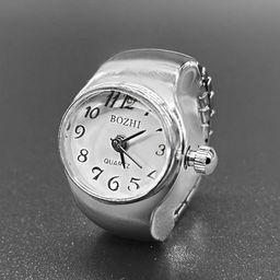 Peora Silver-Plated Analog Watch Stretchable Finger Ring-image-64