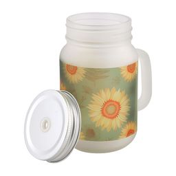 PENTADECO Green & Yellow Printed Glass Matte Set of Cups and Mugs image 4