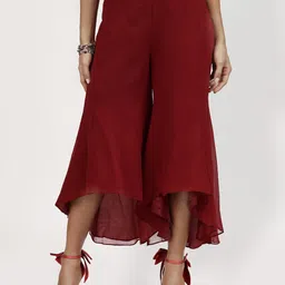 LELA Women Flared Georgette Ethnic Palazzos-image-57