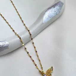SZN Gold Plated Colorful Dragonfly Pendant Necklace-picture-2