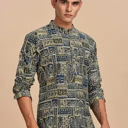 Anouk Ethnic Motifs Printed Mandarin Collar Cotton Short Kurta-picture-36