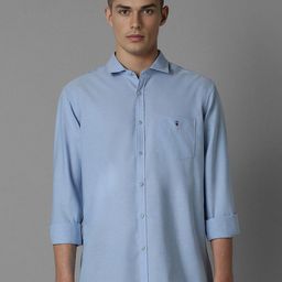 Louis Philippe Sport Men Spread Collar Solid Cotton Slim Fit Casual Shirt-image-38