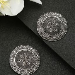 YouBella Silver-Plated Circular Shaped Studs-29