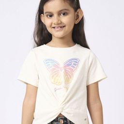 Ed-a-Mamma Girls Graphic Printed Knot Detail Cotton T-shirt-picture-17