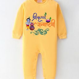 BLUSHES Infants Janmashtami Printed Pure Cotton Full Sleeve Romper-image-65