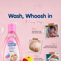 Babit Set Of 3 Tear Free Baby Shampoo- 100 ml Each image 4