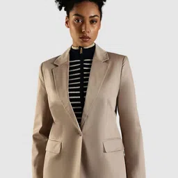 Tommy Hilfiger Notched Lapel Cotton Slim-Fit Single-Breasted Blazer-picture-0