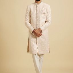 Manyavar Men Georgette Embroidered Mirror Work Sherwani-image-20