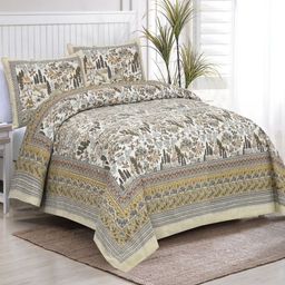 Myntra Elegant Homes Multi 220 TC Superfine Ethnic Motifs Cotton Queen Bedsheets-picture-49