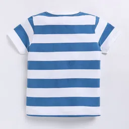 Ginie Boys Typography & All Over Stripe Printed Breathable Tshirt image 2