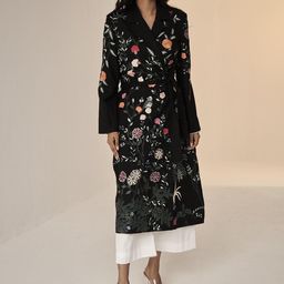 BETRUE Women Floral Printed Cotton Longline Tailored Jacket-58