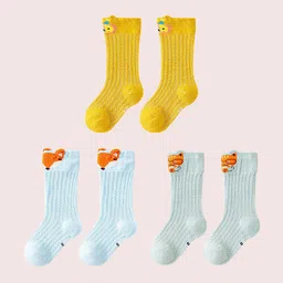SYGA Infants Pack Of 3 Patterned Cotton Knee-Length Socks-25