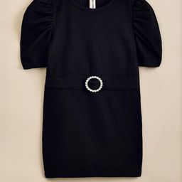Hopscotch Girls Embellished Belt Detail Puff Sleeves Dress-picture-16