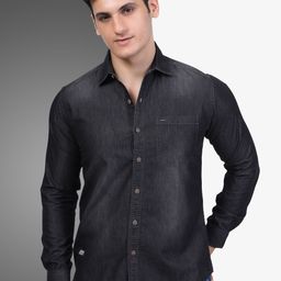 D Finish Smart Denim Casual Shirt-image-98