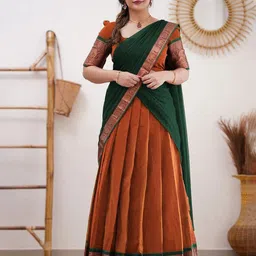 MANMOHITSAREE Woven Design Ready To Wear Lehenga & Blouse With Dupatta-picture-42