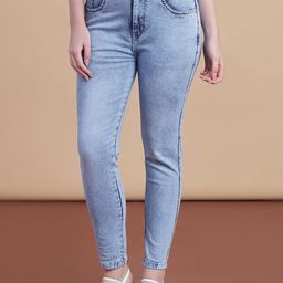 v-mart Women Skinny Mid Rise Light Blue Jeans-picture-8