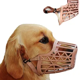 Dog Mouth Cover 4N Muzzle Basket Design Anti-biting Straps Mask(NECK LINE-39CM) Medium Strips Dog Muzzle-28